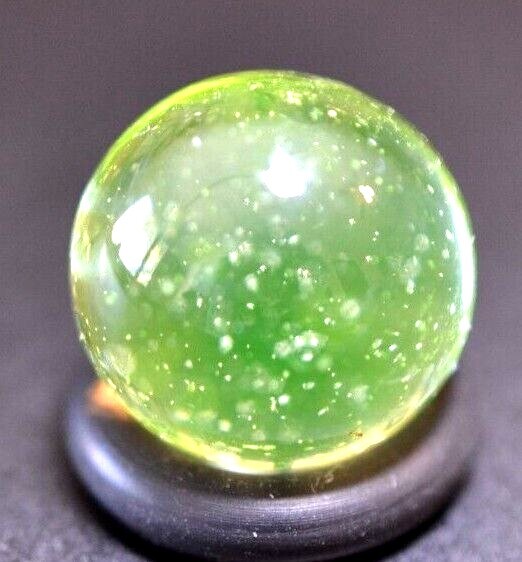 GLASS ART MARBLE/.598″-VASELINE GREEN BLACKLIGHT-COKE BOTTLE TRANSPARENT GREEN +