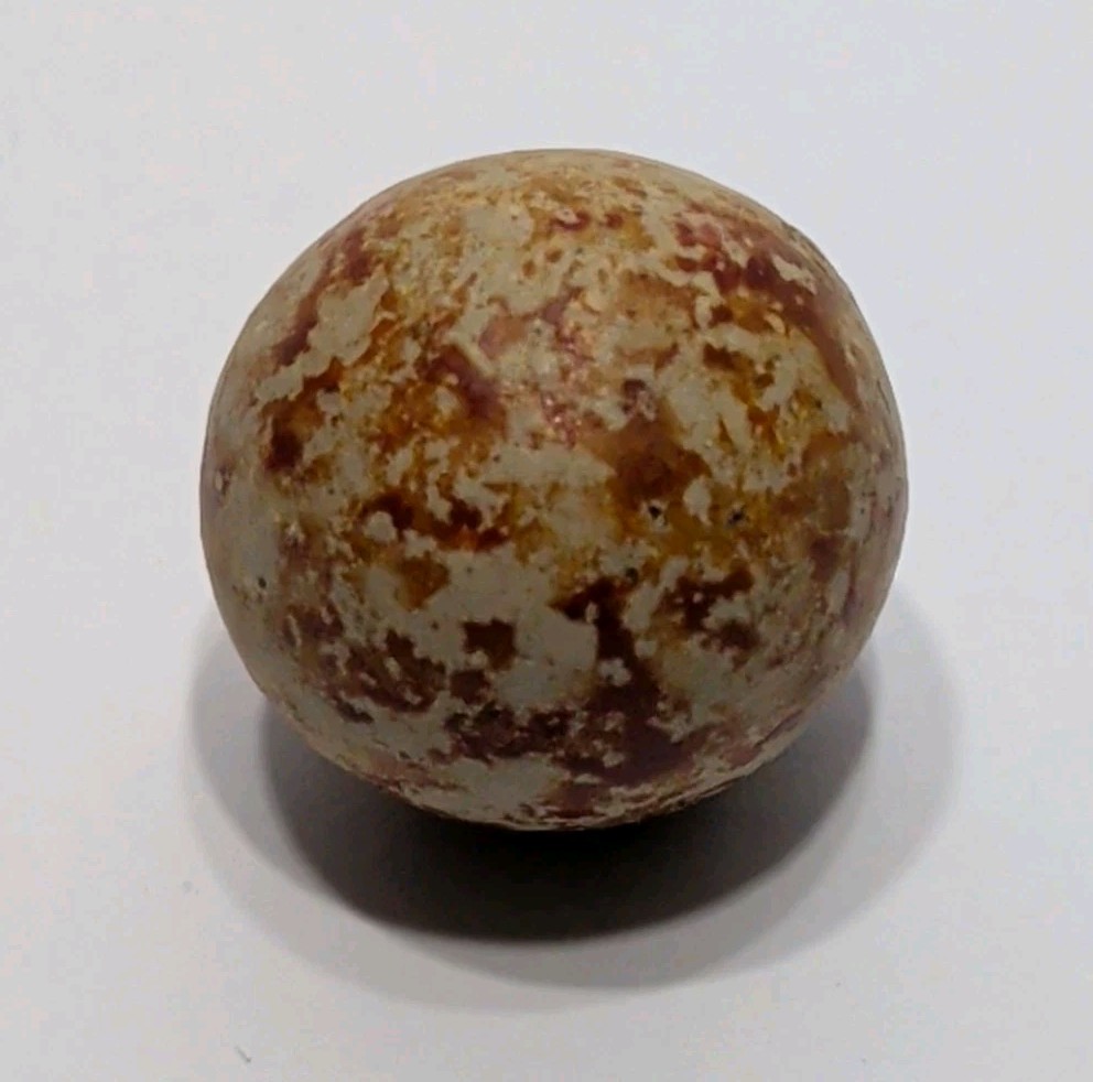 ✨ANTIQUE✨ Glazed Clay Rare Speckled Birds Egg Toy Marble Shooter Size ¾” MINT!