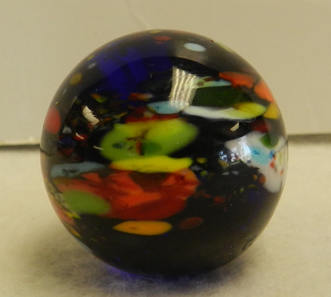 #19963m Guinea Like Handmade Contemporary Keith Baker Marble Cobalt Base Glass
