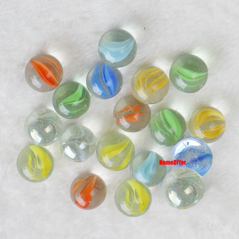 Coloured Glass Marbles Balls Traditional Kids Toys Games Fish Tanks Decoration