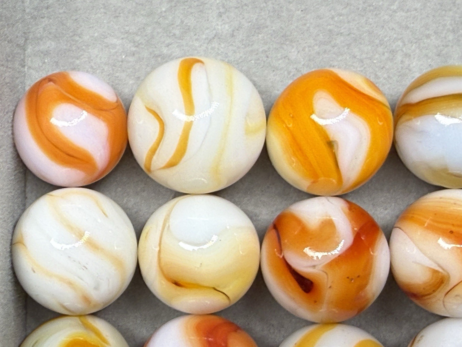 Lot Of 30 Alley Champion West Virginia Swirl Marbles .55”To .66” NM(+) To Mint