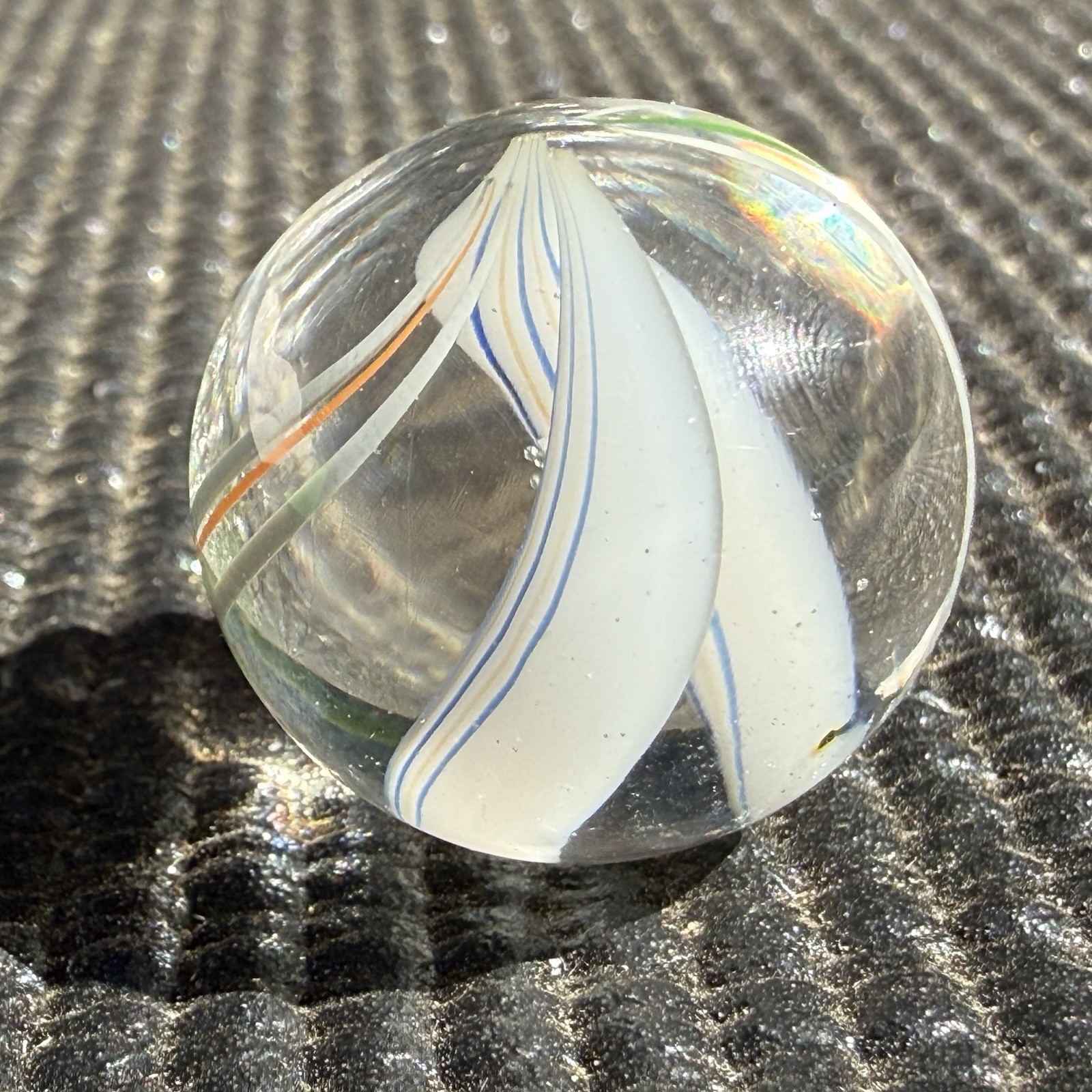 Contemporary Divided 2 Core Swirl Handmade Marble .92” Mint