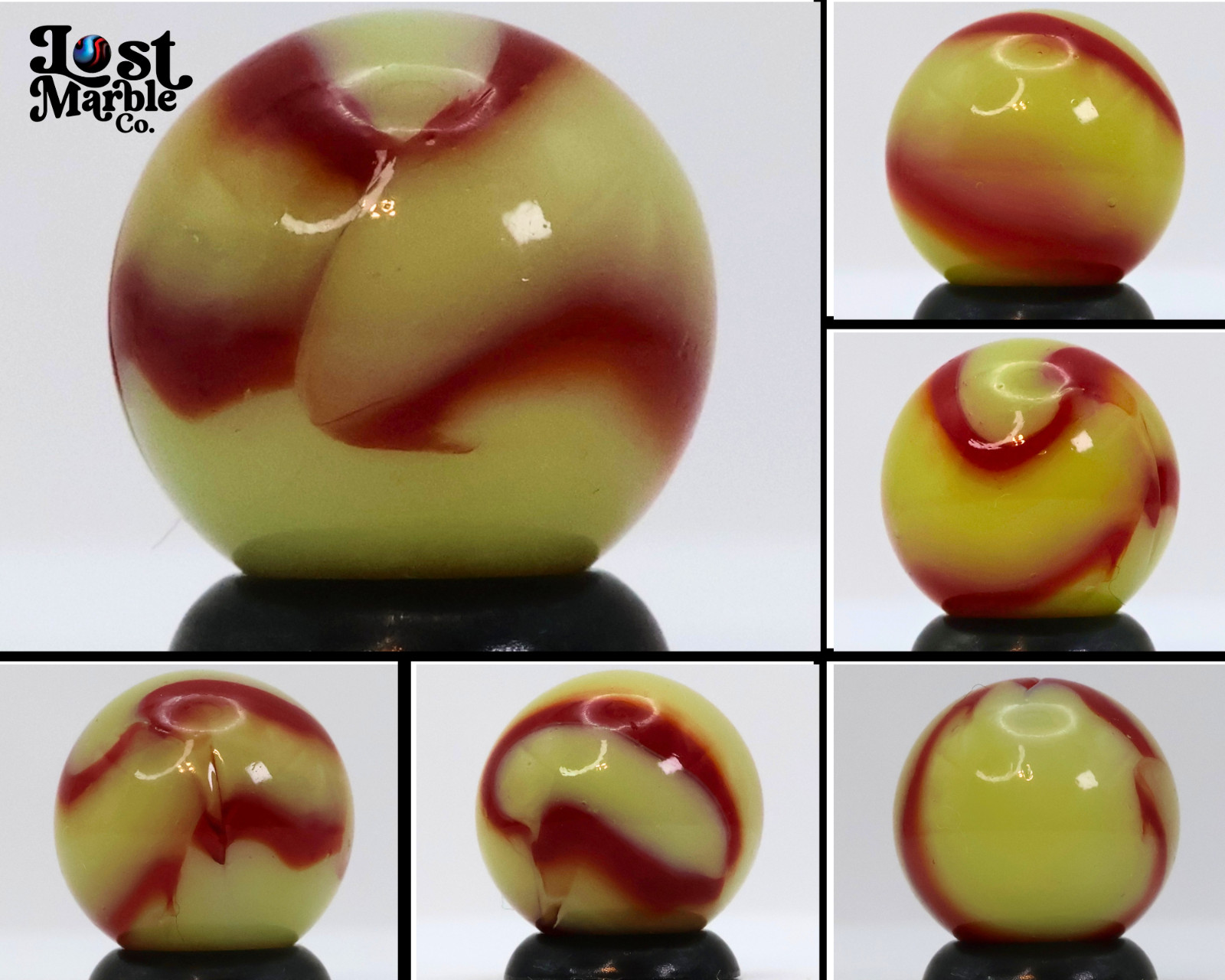 5/8″ Peltier National Line Rainbo Marble Red Bee NM+