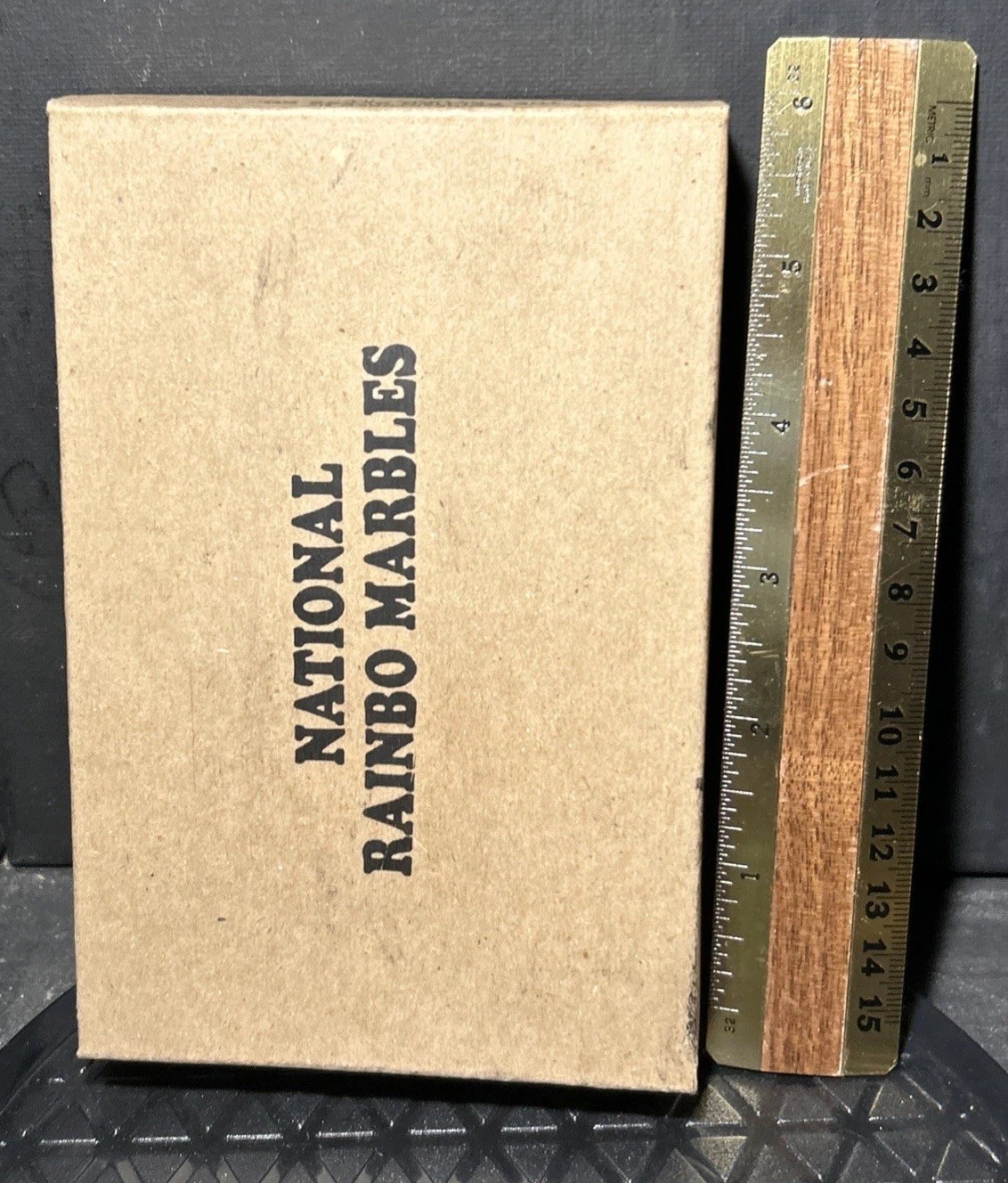 The Peltier Glass Company Single Layer Marble Box With Divider