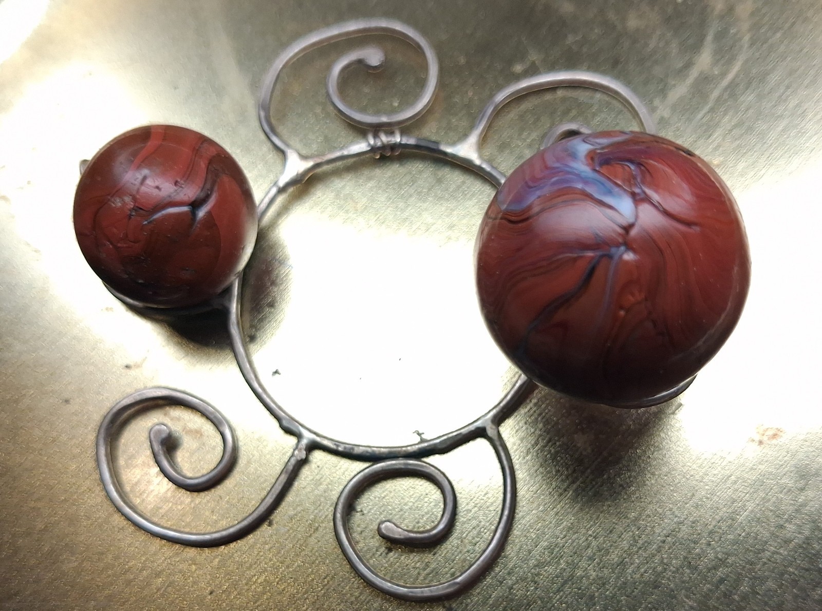 Vintage BRICK Remelt Marbles – Solid Oxblood Rare HTF .65-.81 Fortunate Find!