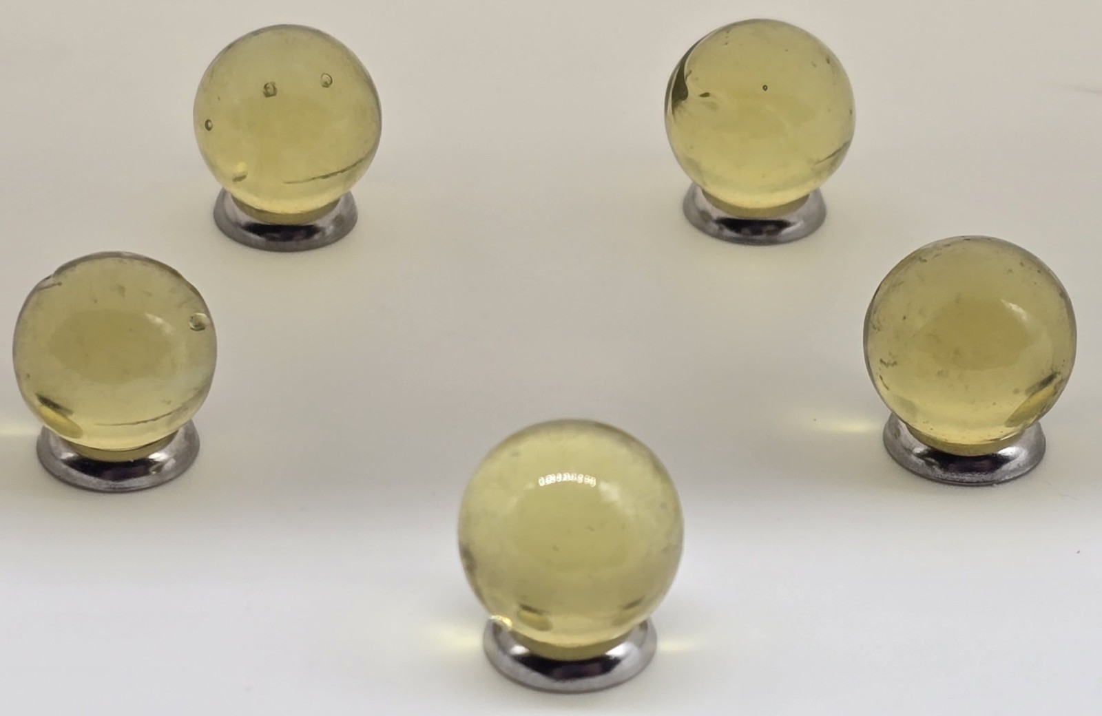 Vintage 14mm “Gold” Pack of 5 Player Glass Marbles (~9/16 inch) –