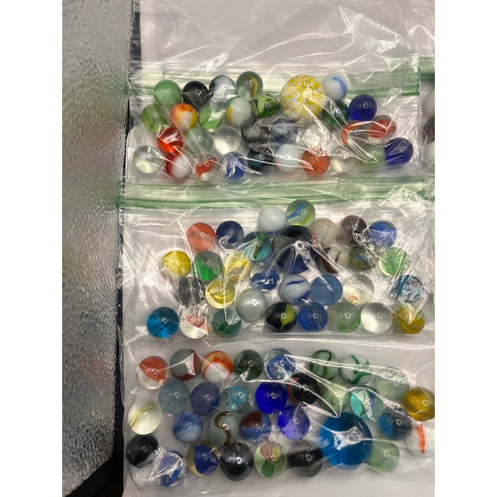 VTG Mystery Marbles Lot Glass Collection Various Styles 1 shooter and 30 smalls