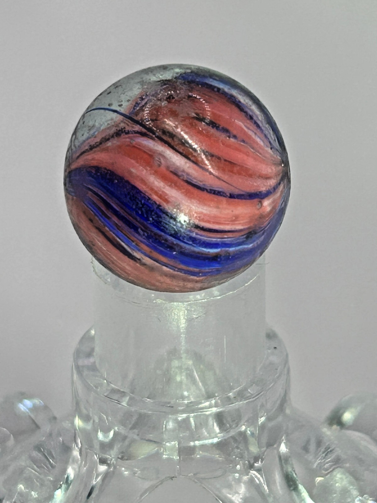 Antique German Handmade Onionskin Shrunken Marble 3/4″ Mint- O27