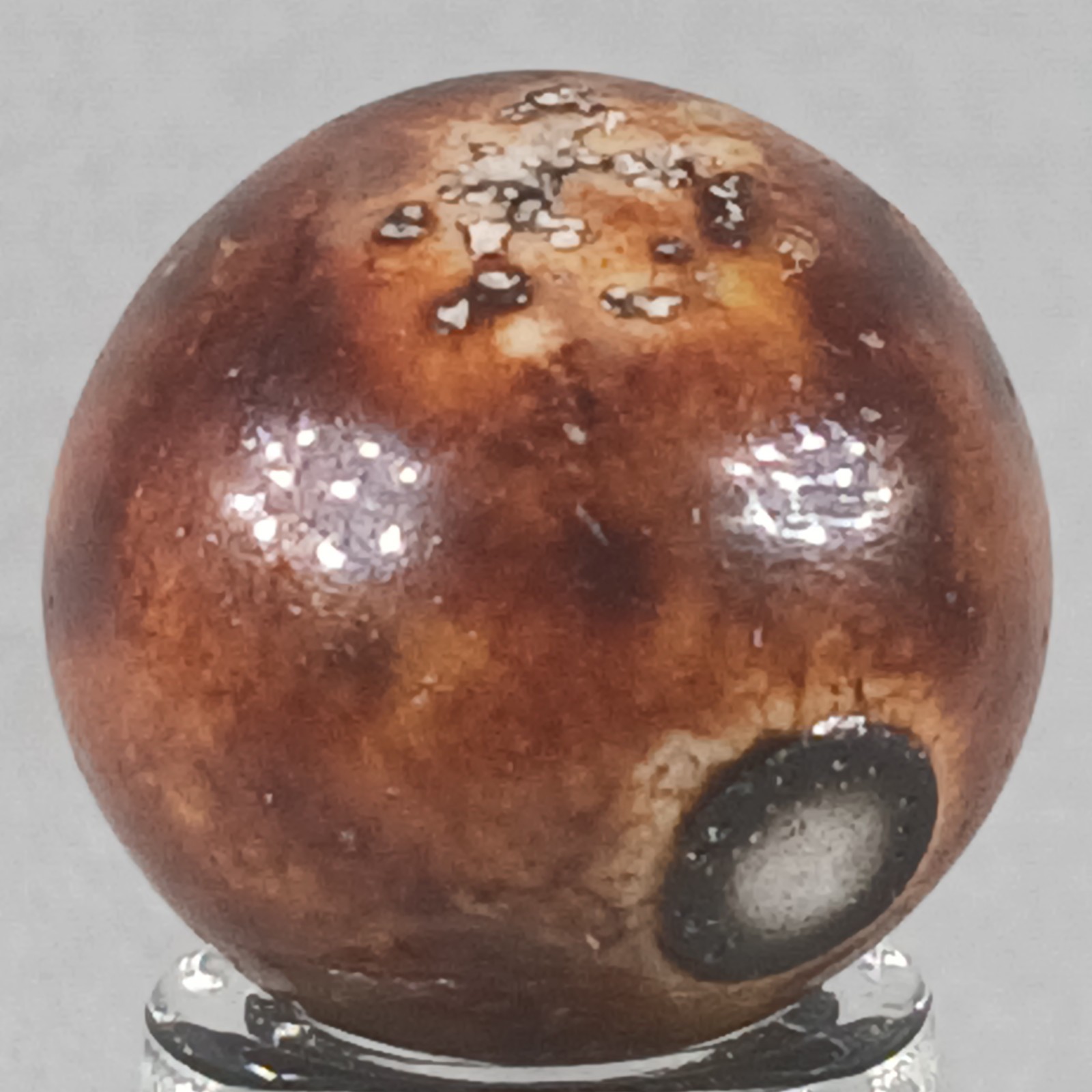 Vintage Brown Bennington Clay Marble .65 Inches Near-Mint Condition