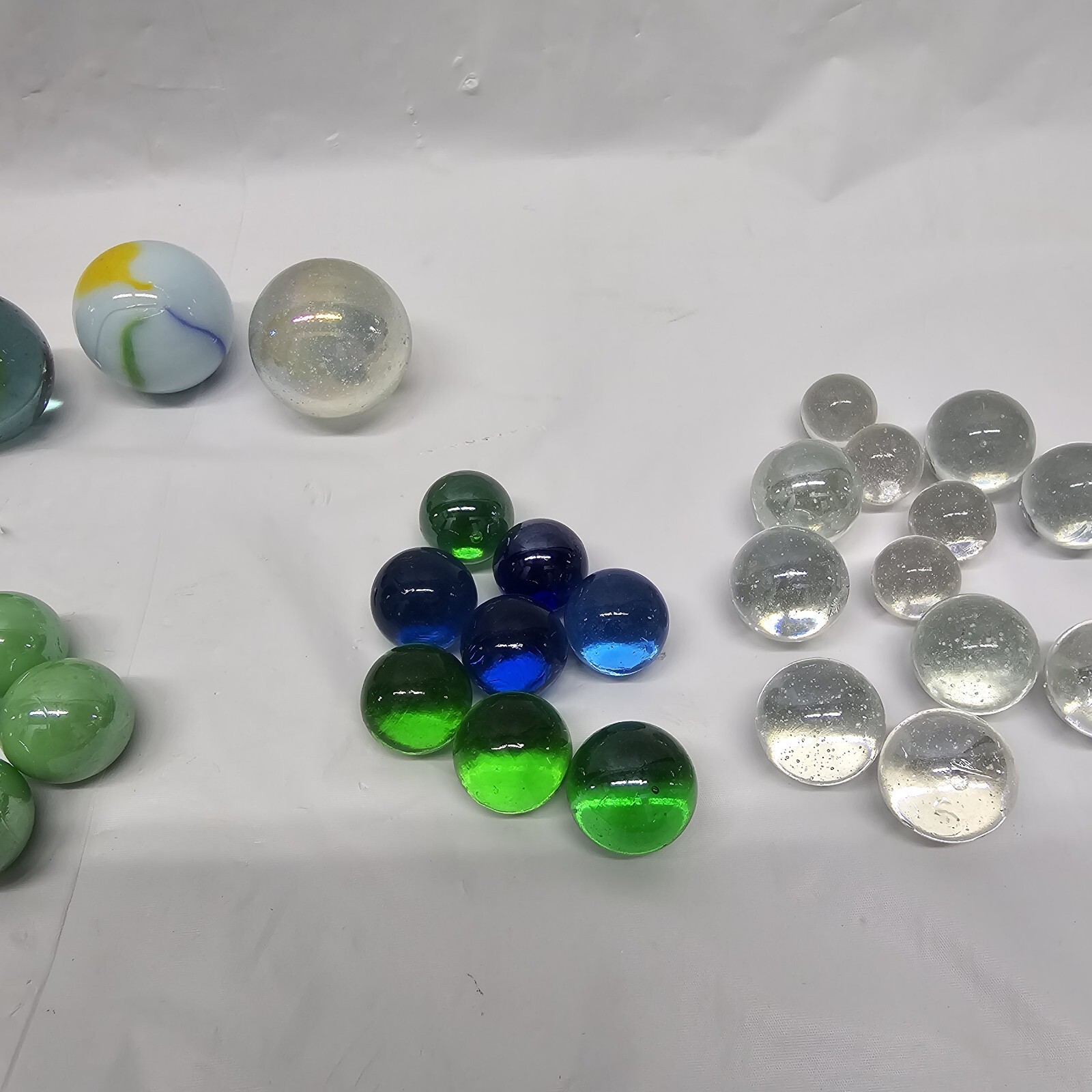 Huge Lot Of Vintage Marbles 165+ Large And Small 18 Mixed Varieties