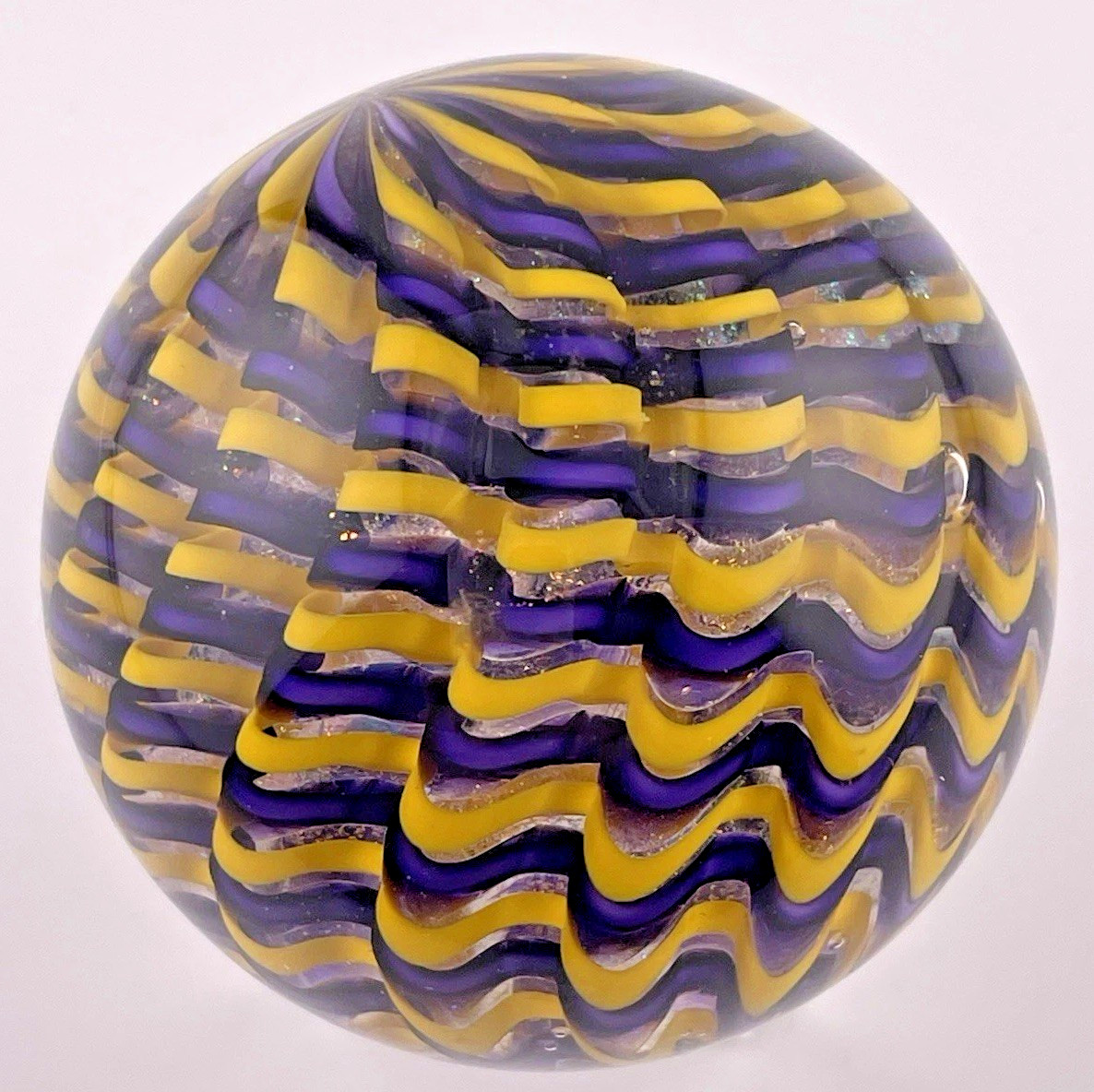 James Alloway 2010 Purple/Yellow Dichroic Marble #878 2 1/16″