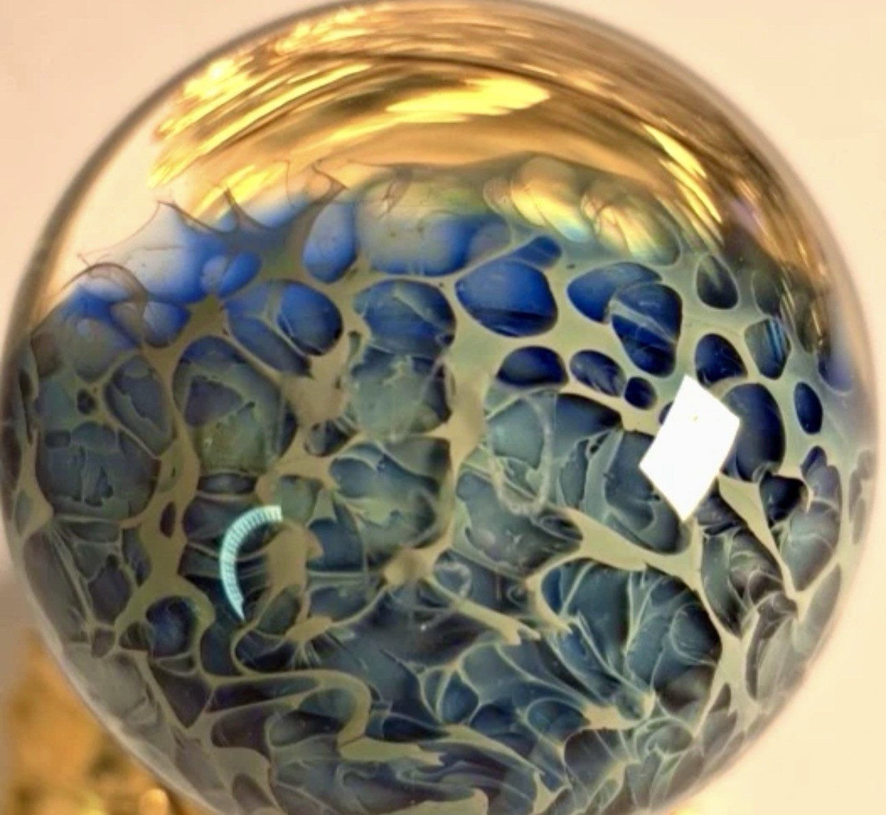 Mazet Studio’s Art Glass Dichroic Vortex Marble 1.6″