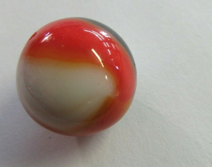 Vintage MARBLE KING Rainbow Red White Brown Marble 5/8″