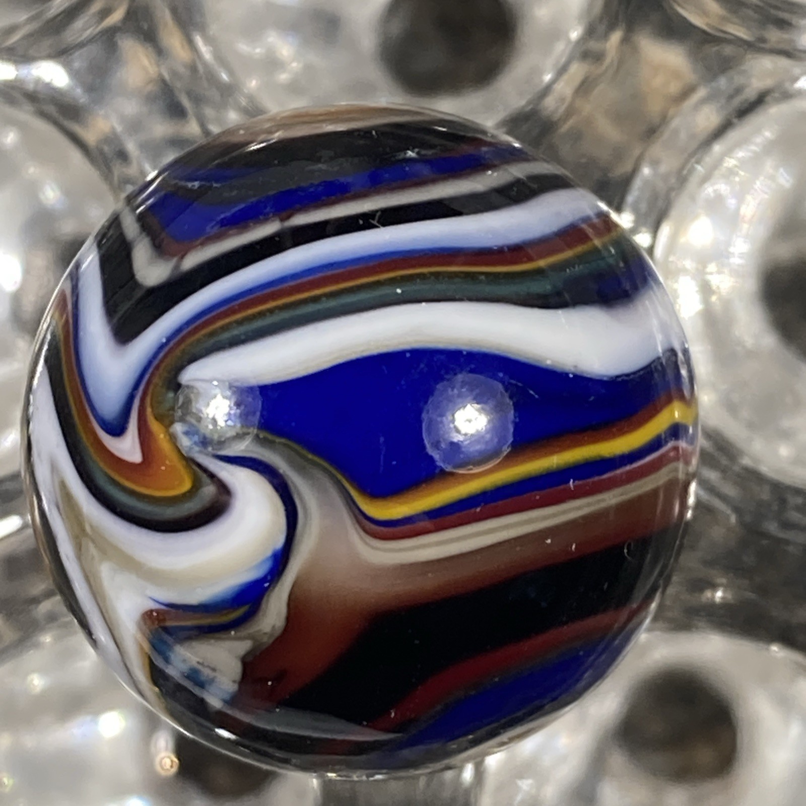 Contemporary Marbles .81” Nice Striped Transparent Tribute Marble A8