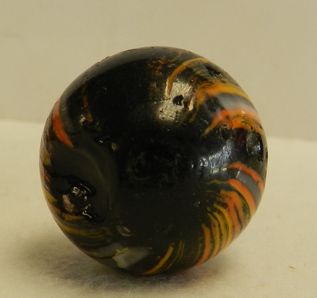 #21089m Large 1.09 Inches Unusual Colored German Handmade Indian Shooter Marble