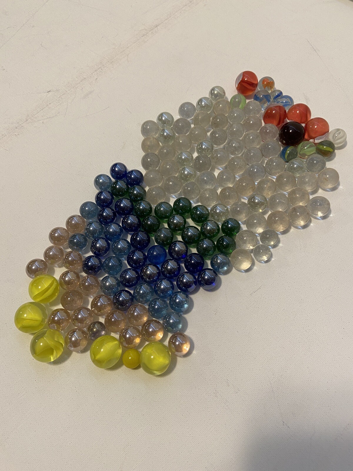Glass Marbles Various Sizes and Colors, Lot of 140+