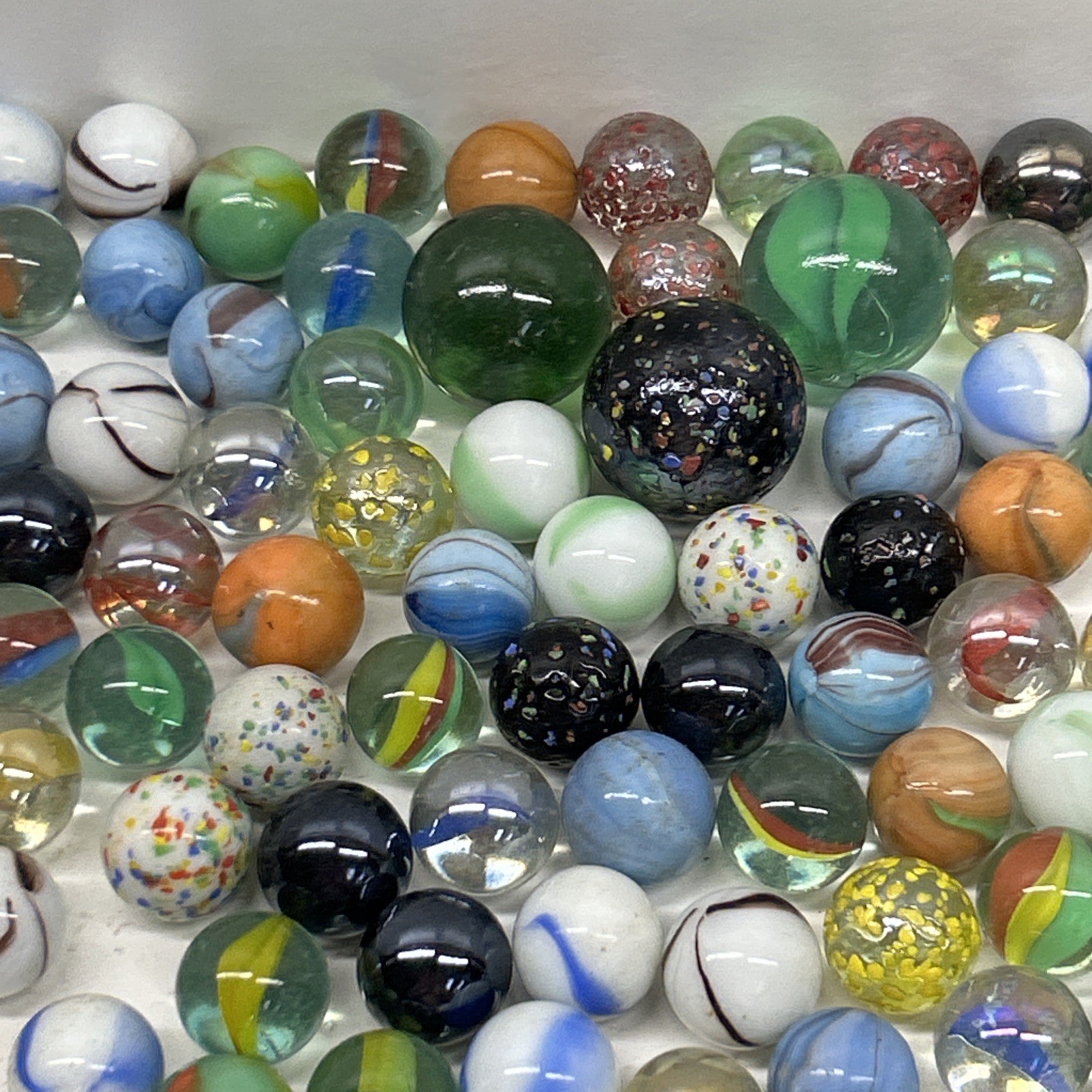 Lot Of 100 + Vintage Marbles With Indian Style Carrying Bag
