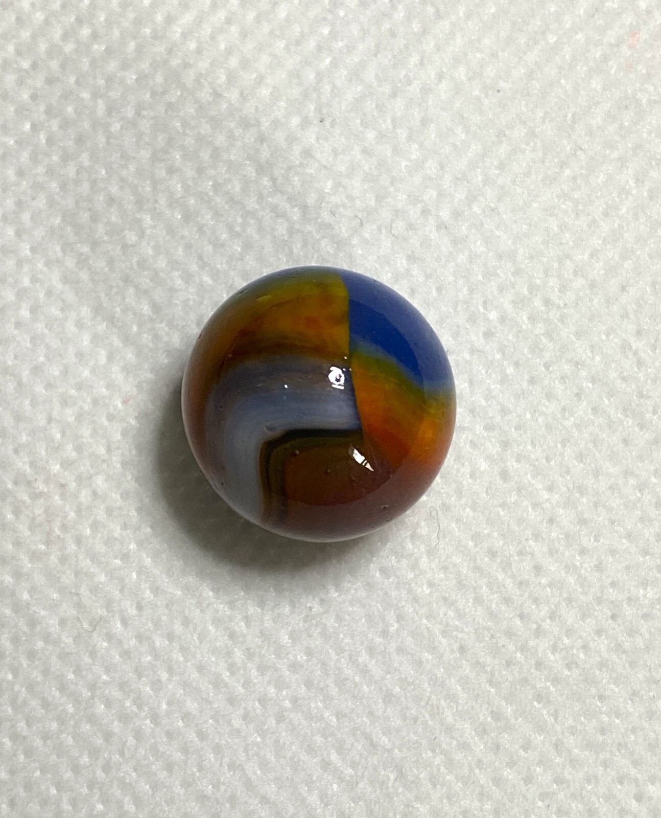 #2 PELTIER MARBLE HYBRID RAINBO BLENDED SPIDERMAN BURNT COLORS .66″ NM+/- MX121