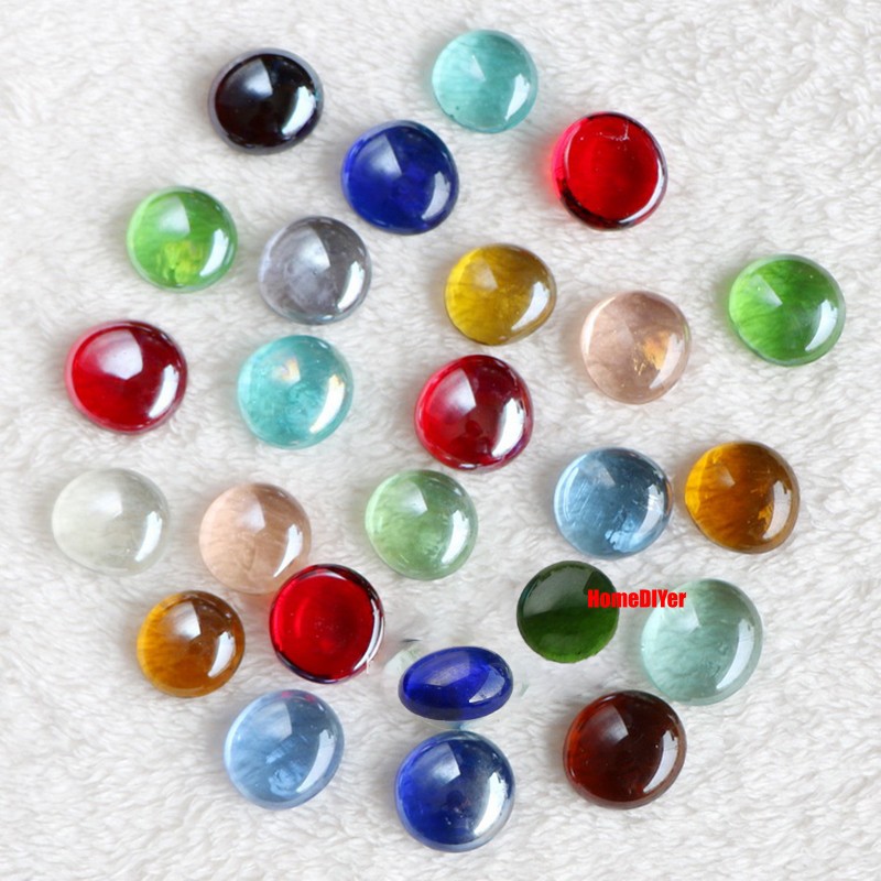 Colourful Flat Glass Marbles Beads Balls Vase Fillers Fish Tanks DIY Decoration