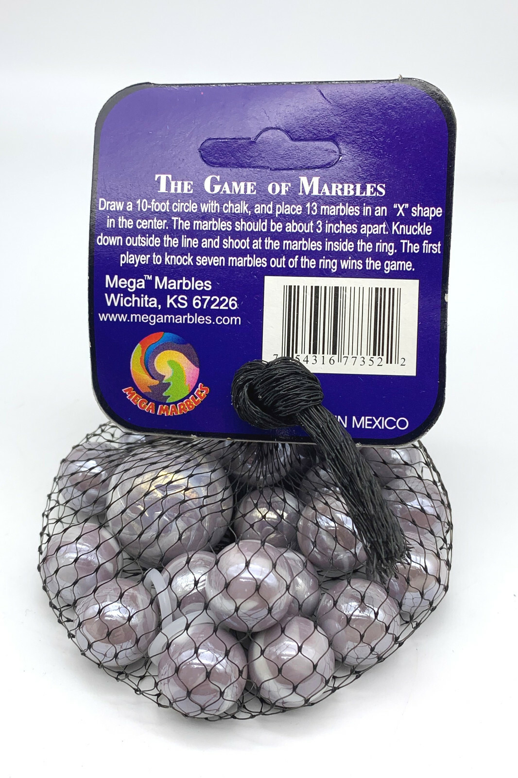 Net Bag of 25 “Wizard” Early Style Glass Mega Marbles 24 Players 1 Shooter
