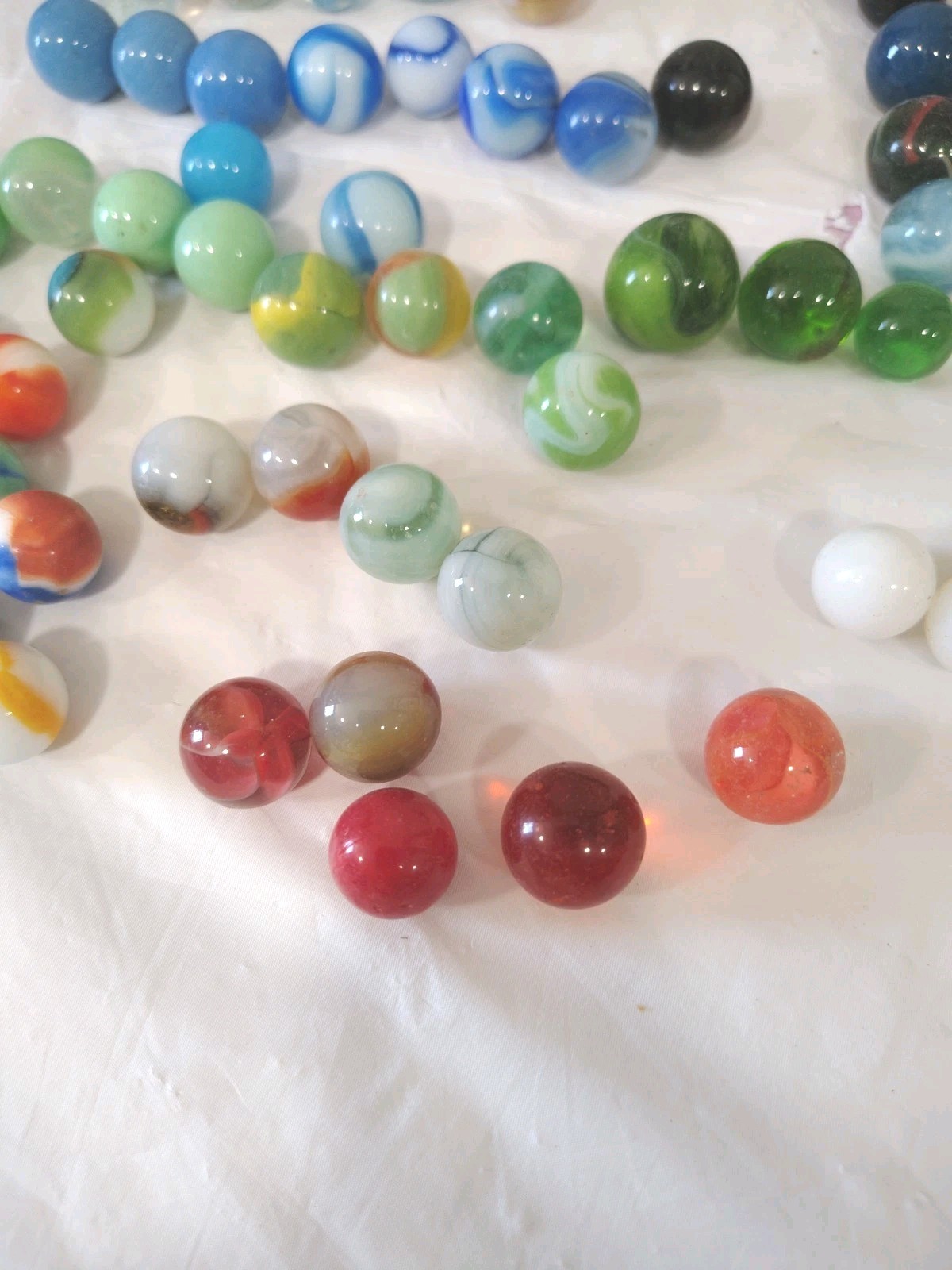 Colorful Vintage Glass Marbles Lot of 100+ with Shooter Various Designs