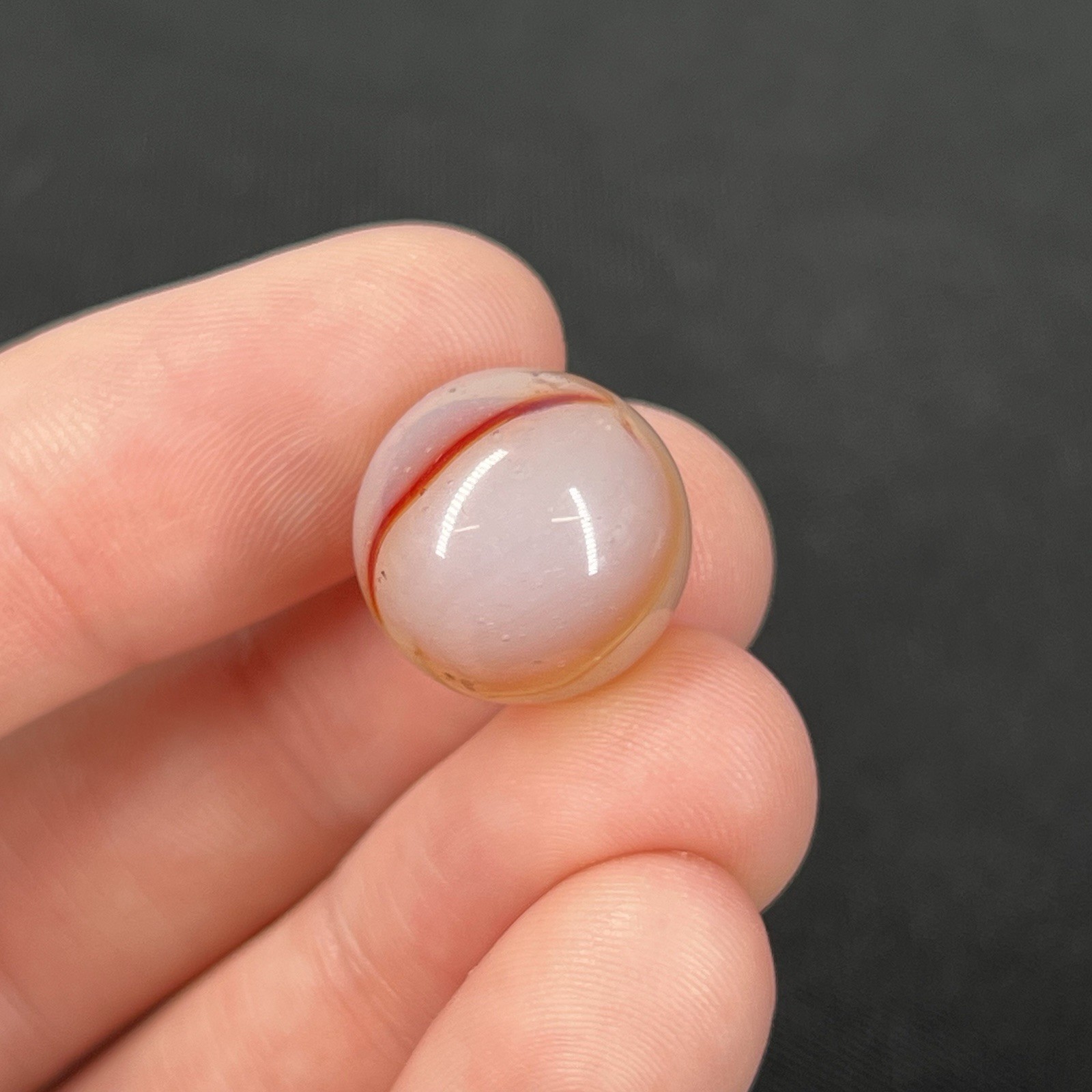 Vtg Glass Marble Christensen Akro Peltier Vitro .6” Cloudy Orange Opaque