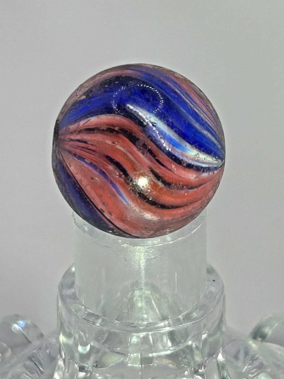 Antique German Handmade Onionskin Shrunken Marble 3/4″ Mint- O27