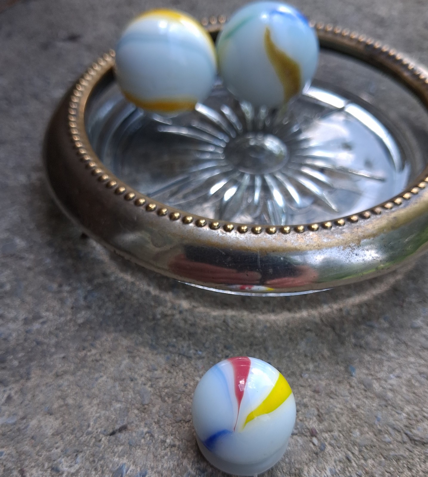 3 Imperial Asian Vacor Patch Marbles Vintage .65-.99