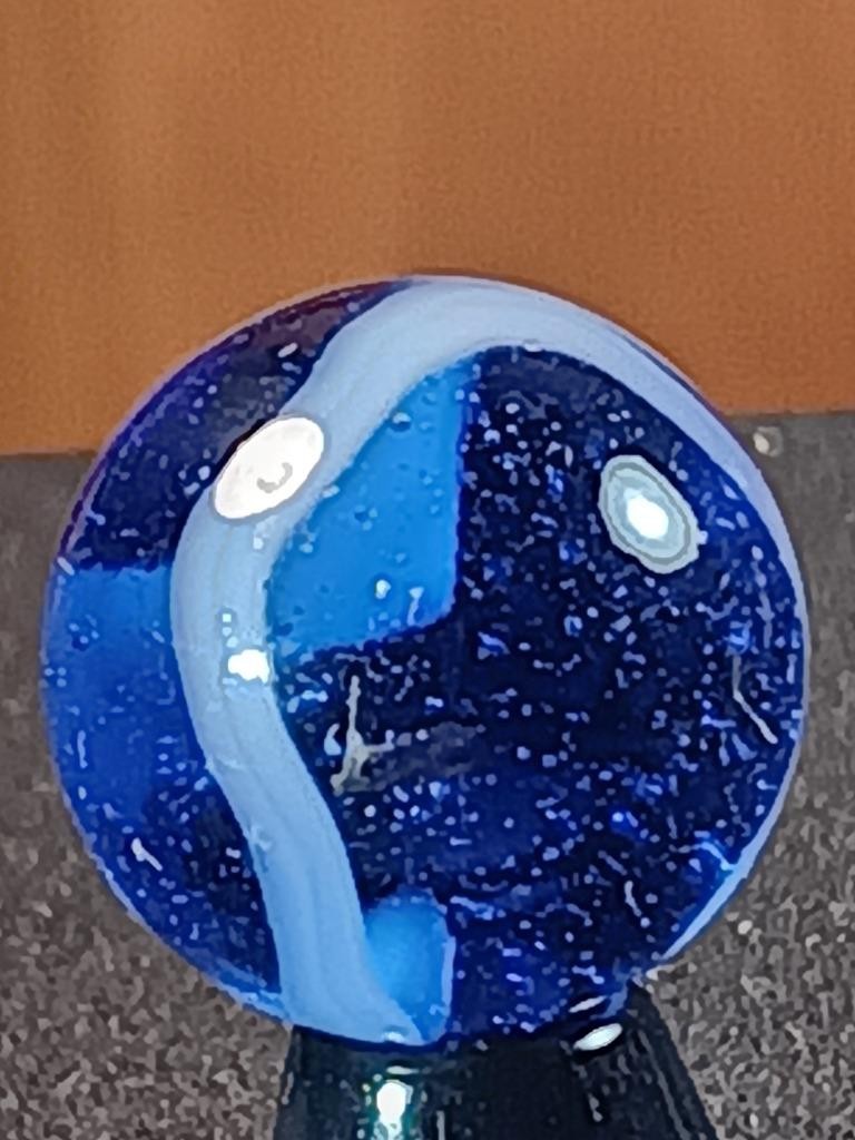 5/8″ Vacor Transparent Cobalt Sapphire Blue Jay Pearl White Serious Marble B232