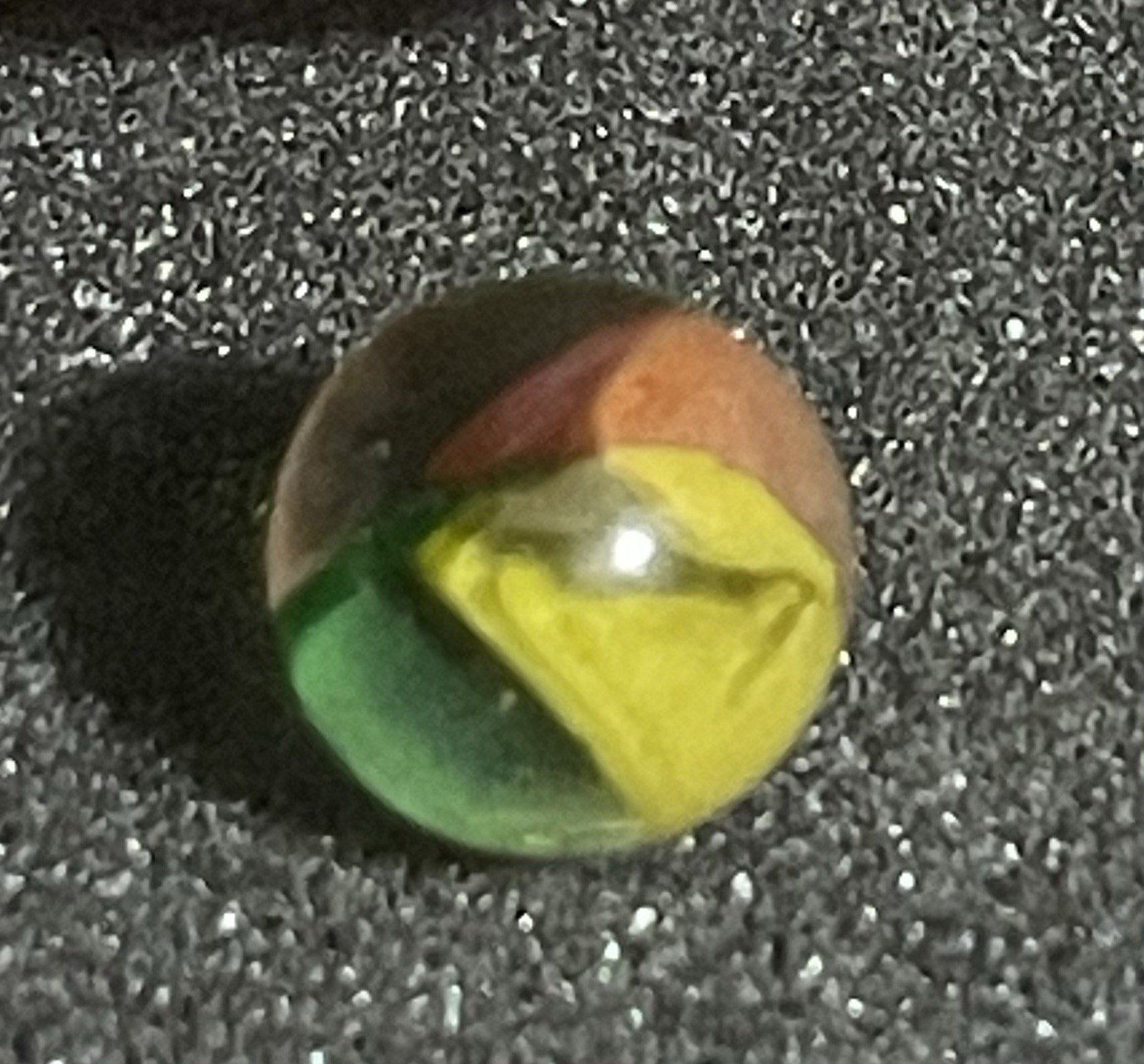 Vitro Agate 7/16″ PEEWEE Cat’s Eye Marble – 3-Vane Tri-Lite – MINT 9.5..TM1467