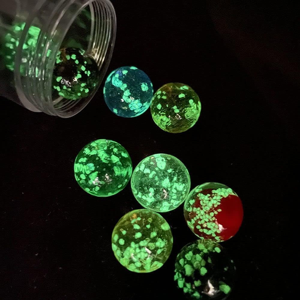 10Pcs Gold Marbles Glow in the Dark Marbles for Glass Glass Ball Luminous Ball R