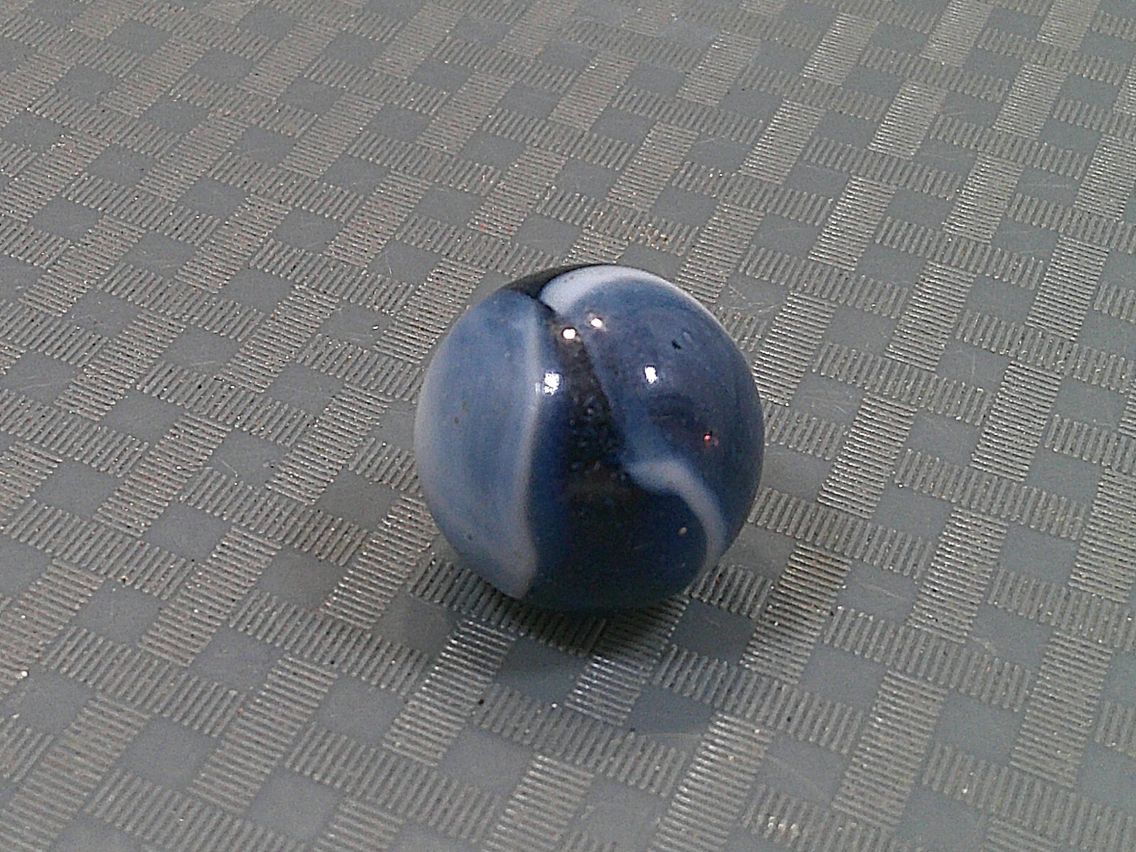 Vintage 1940s Dark Blue White Agate Marble Banger Shooter Boulder Bonker Masher