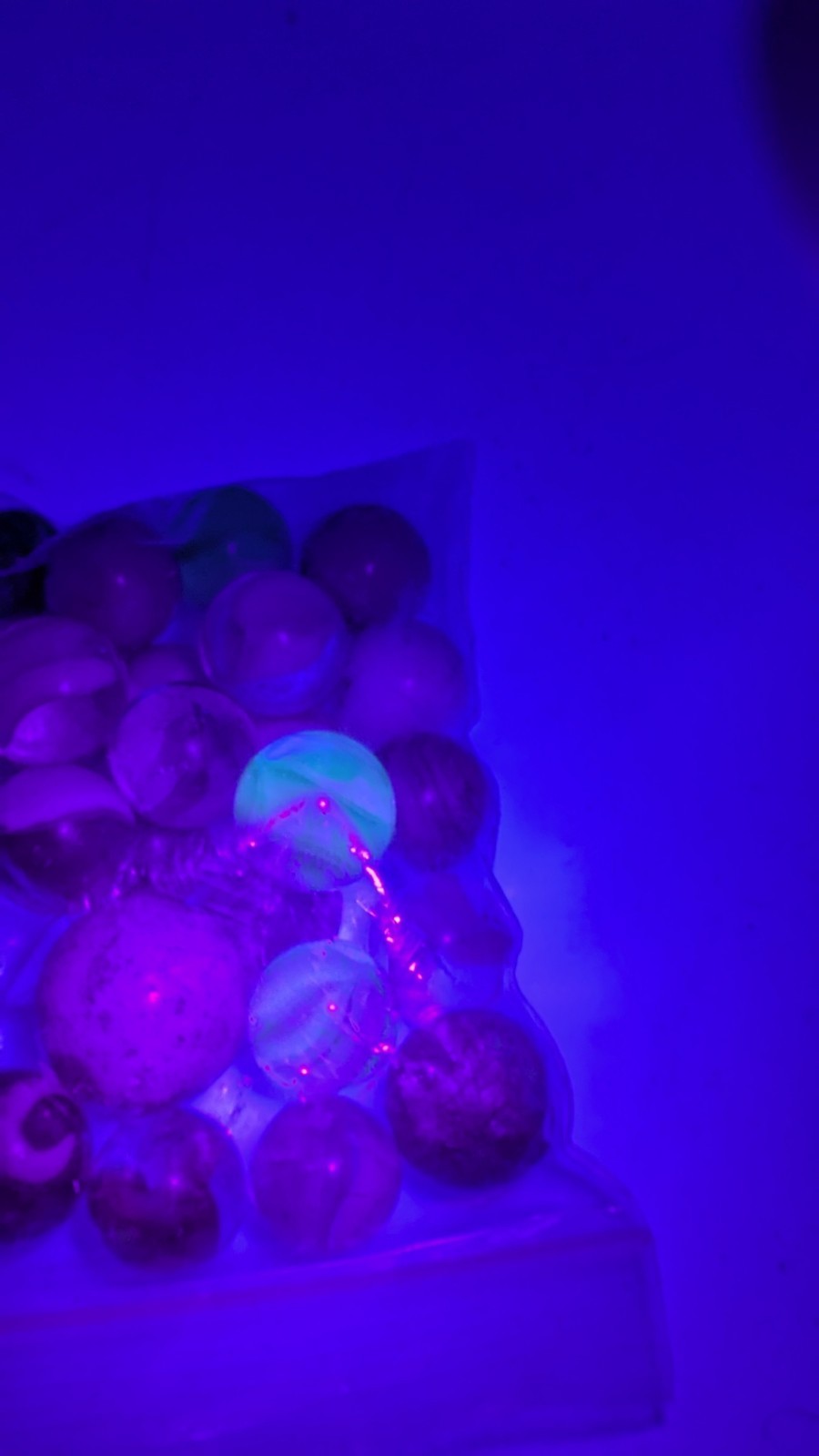 Bag Of 20+ Marbles 2 Glow Under UV Various Patterns