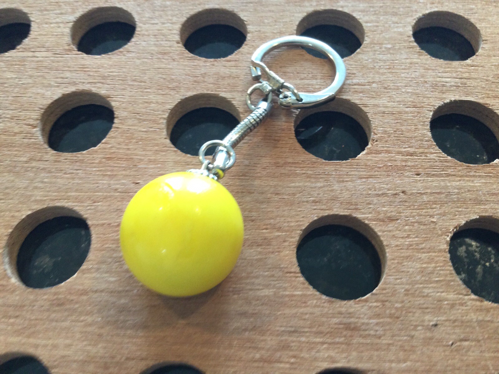 Vintage | Hearts | Red Hearts on Yellow Marble Keychain