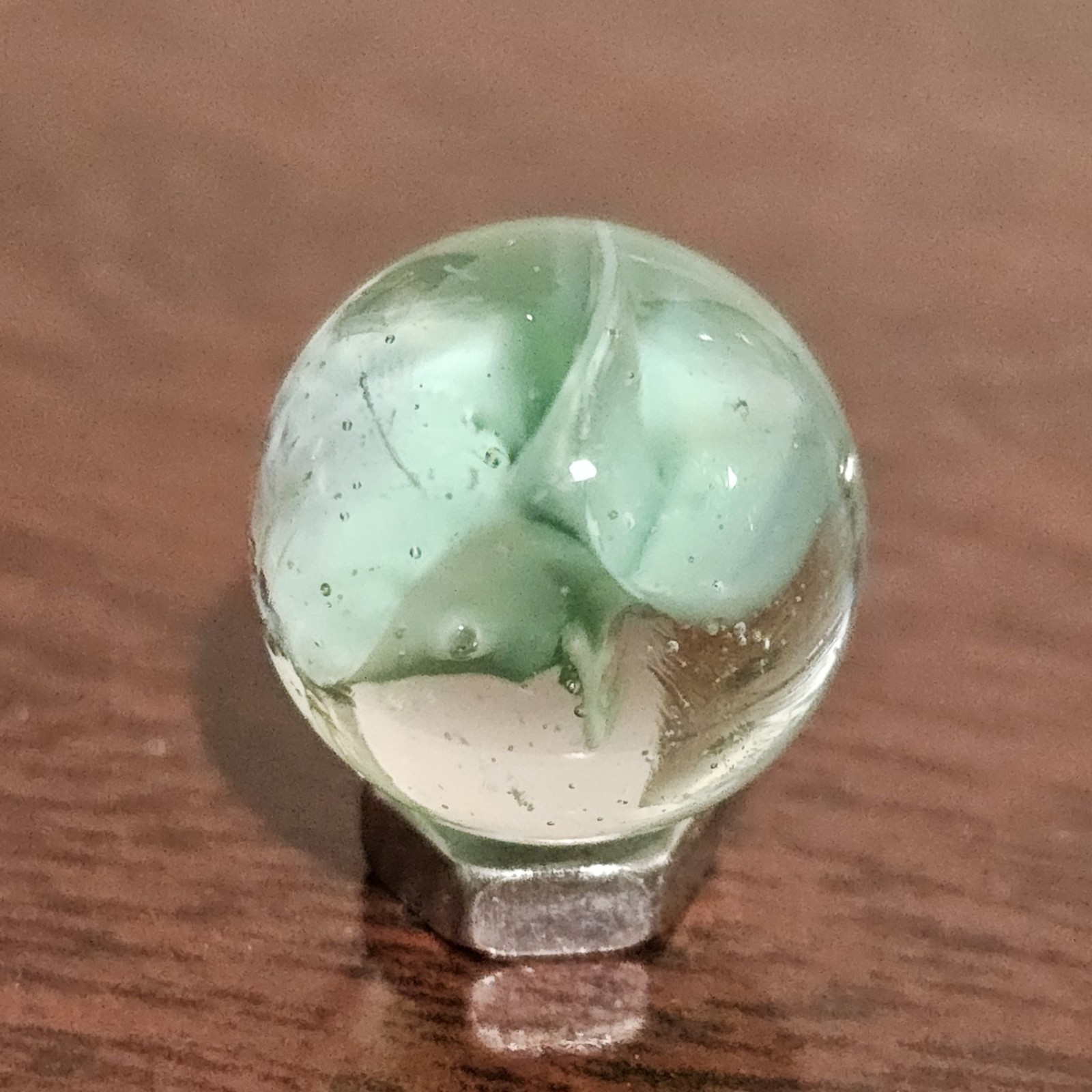 Vintage CE Bogard Green Floppy Hybrid .593″ Glass Marble
