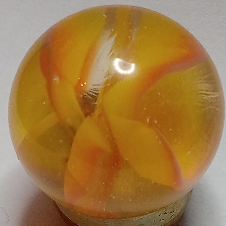 Vintage Vitro Hybrid Full Bloom Cats Eye Marble 5/8″ Neon Snapdragon FABULOUS!