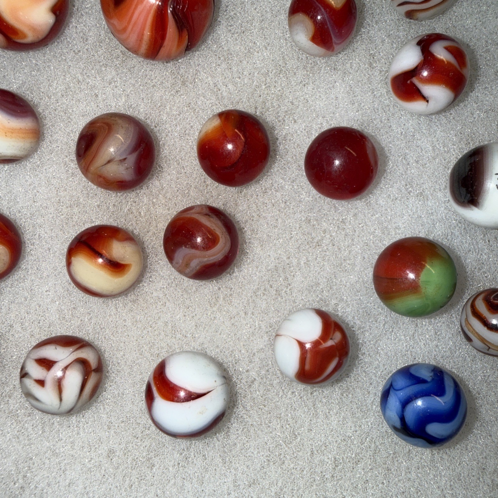 VINTAGE Peltier Akro Alley Agate Christensen Marble Lot Of 29 Marbles