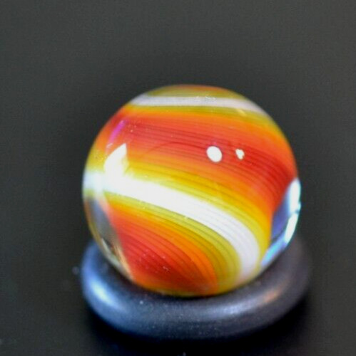 BRYAN TRILLAS GLASS MARBLE/.588″-BLACKLIGHT FIREBALL-SUNFLOWER,ORANGE,CHERRY,WHT