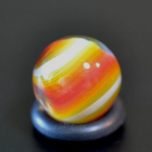 BRYAN TRILLAS GLASS MARBLE/.588″-BLACKLIGHT FIREBALL-SUNFLOWER,ORANGE,CHERRY,WHT