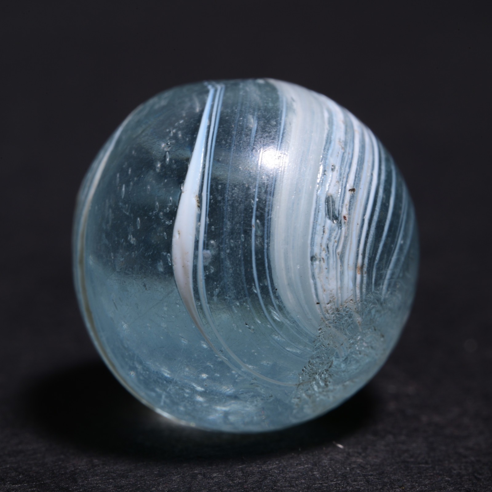 Indian Marble German Handmade Antique Clear & Ice White 14.4mm 9/16”