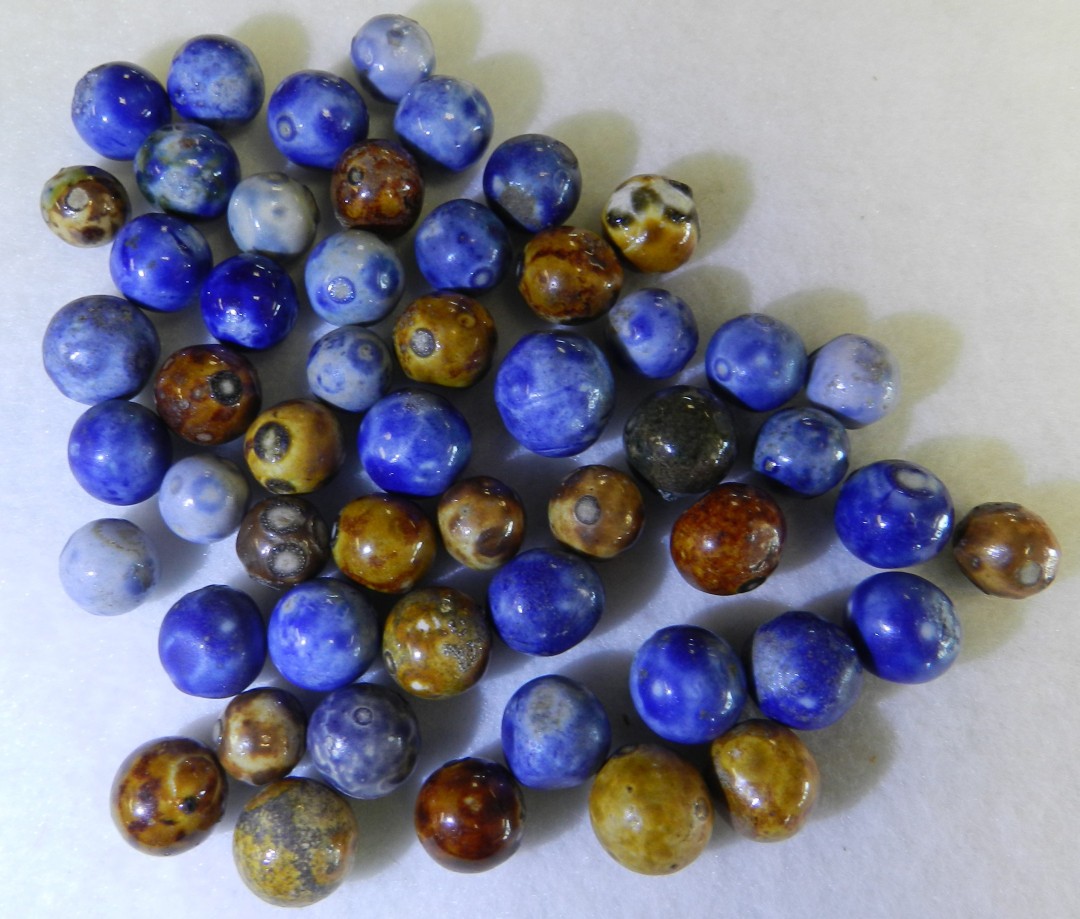 #20873m Vintage Group of 50 Small Sized Bennington Marbles .41 to .57 Inches
