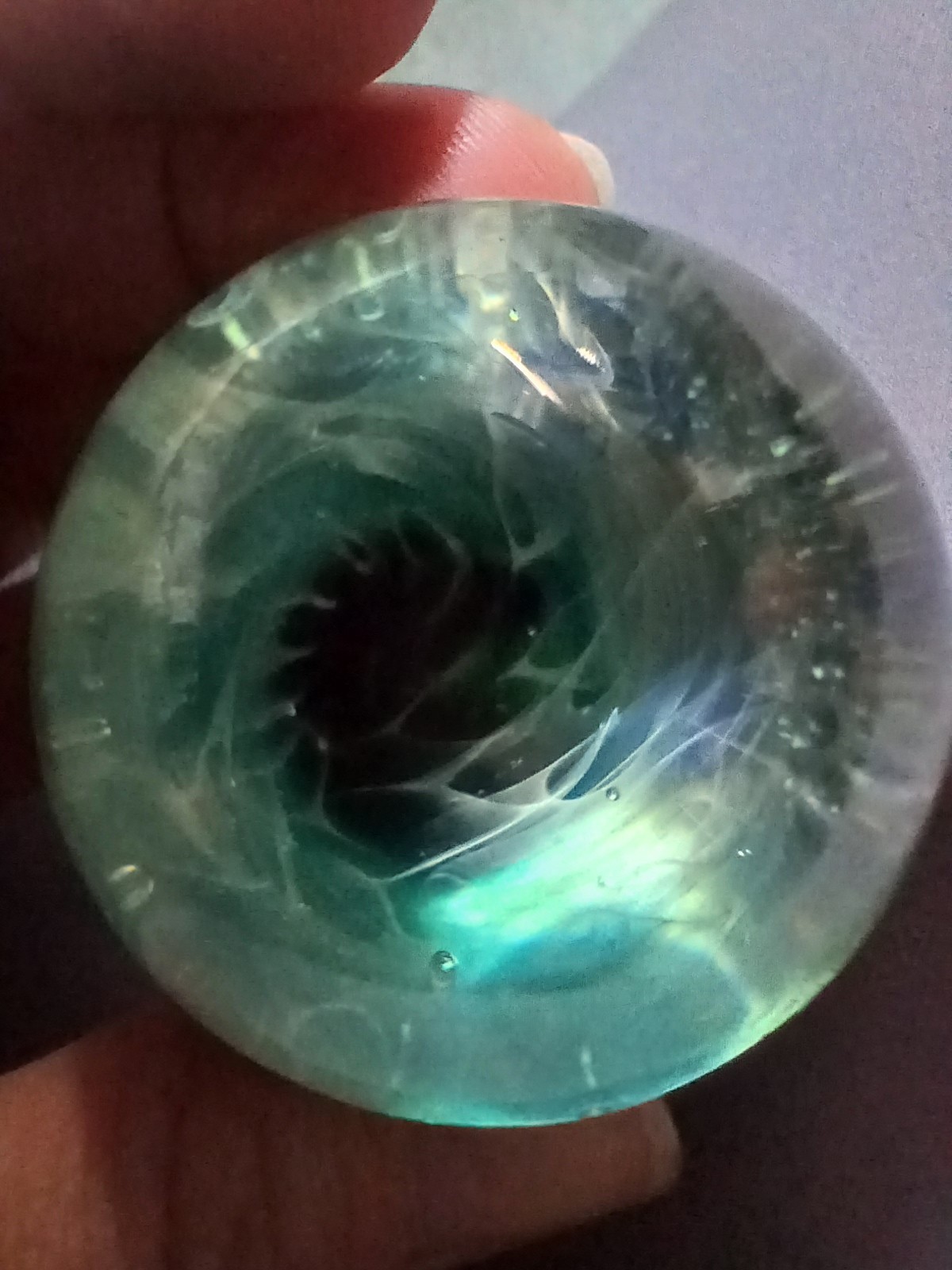 Shattered Dreams Hand Blown Silver Fumed Vortex Marble. Please Read Description