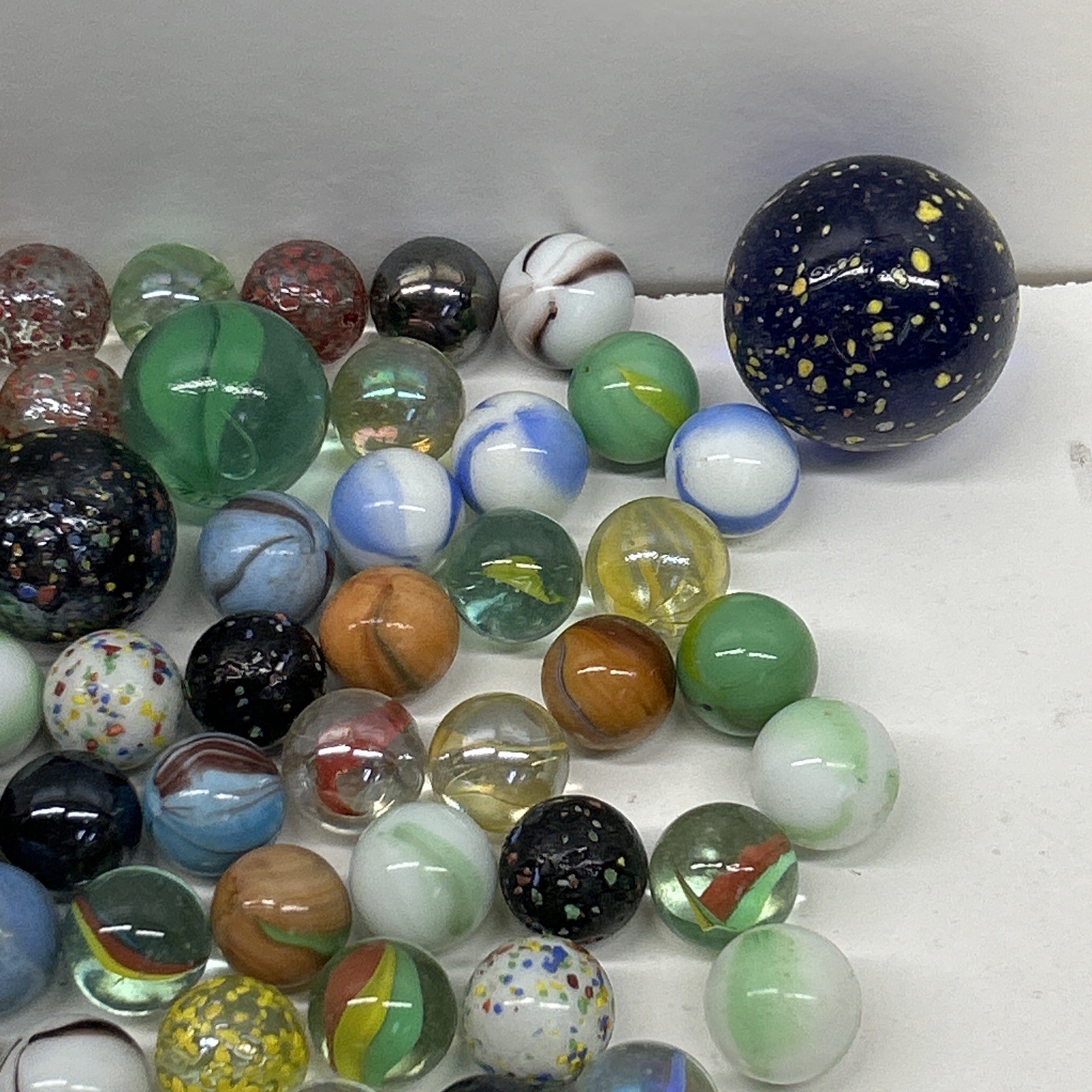 Lot Of 100 + Vintage Marbles With Indian Style Carrying Bag
