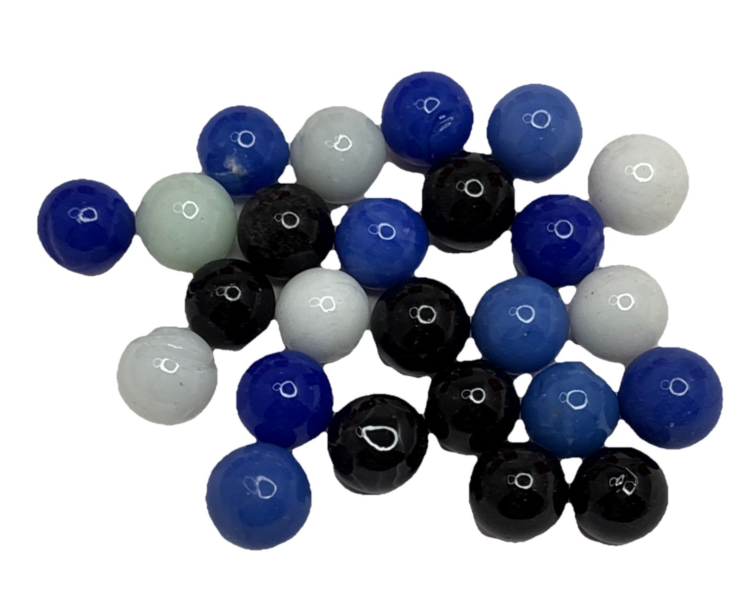 Vintage Bright Color Glass Marbles Lot of 25 Peewee Size O