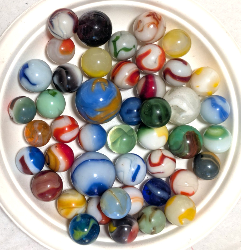 #9 Collectable Mint- Excellent Vintage Mixed Beautiful Marbles, 1930’S-1960’S