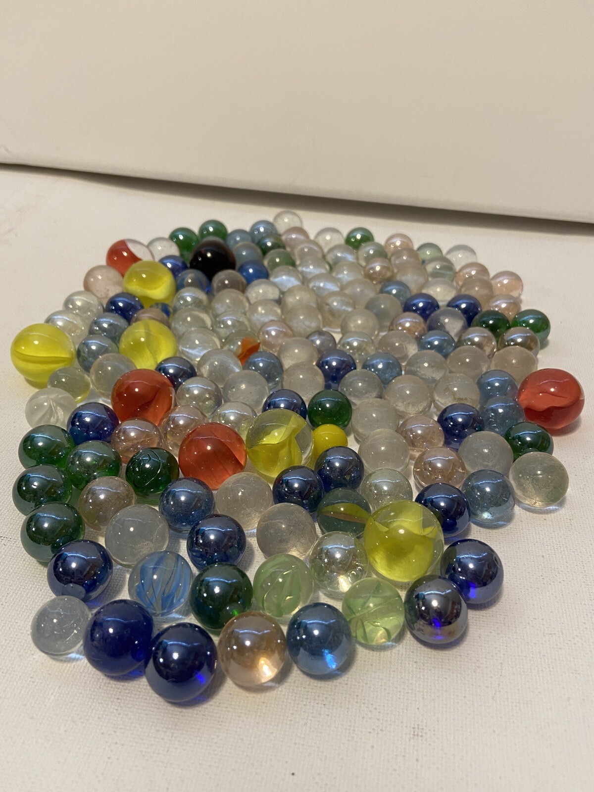 Glass Marbles Various Sizes and Colors, Lot of 140+