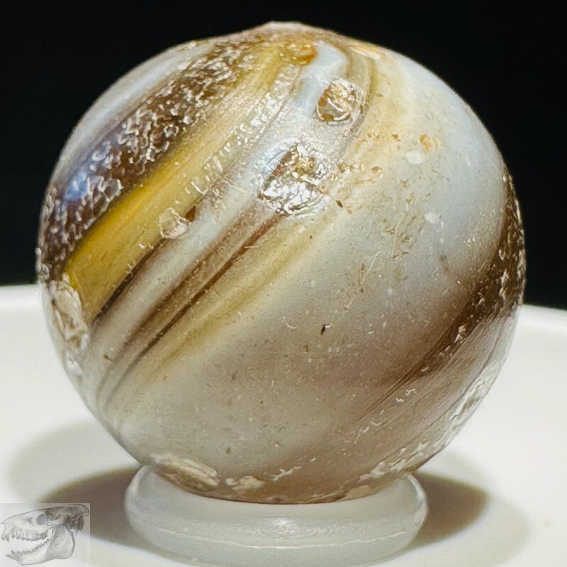 Handmade Caramel Swirl Marble, 3/4 in, Germany, 1860-1920, Good+ Cond., S805