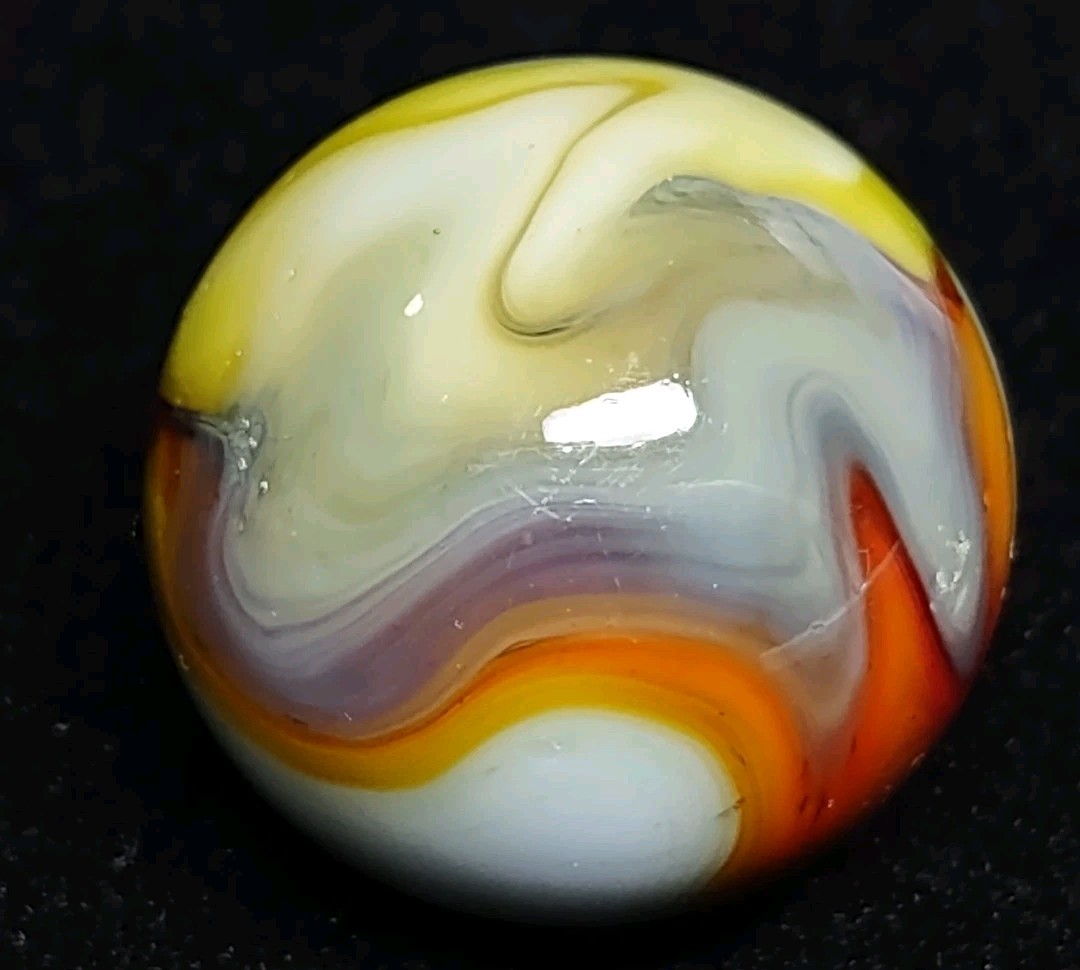 Funky Purple .96″ NM Unique Shooter Blended Vitro Old Toy VINTAGE Glass Marble