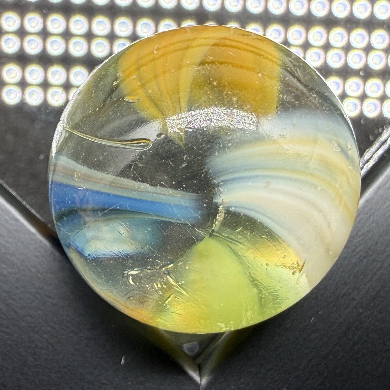 AMAZING Clear Multi Color Caged Cat Eye Shooter .80” NM+ Possibly Vitro