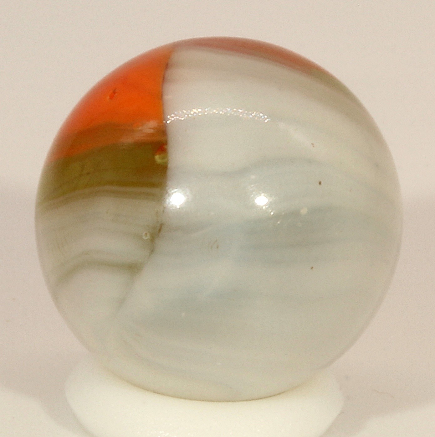 Vitro Agate Orange & White Conqueror Marble, 5/8″ Mint-